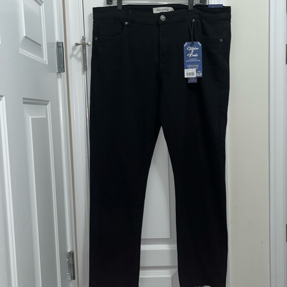 Stitches And Rivets Stretch Bull Denim Pants Gem